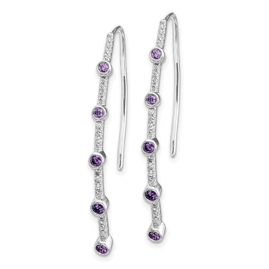 Exclusive 14K White Gold Amethyst & Diamond Earrings - Stylish & Affordable!