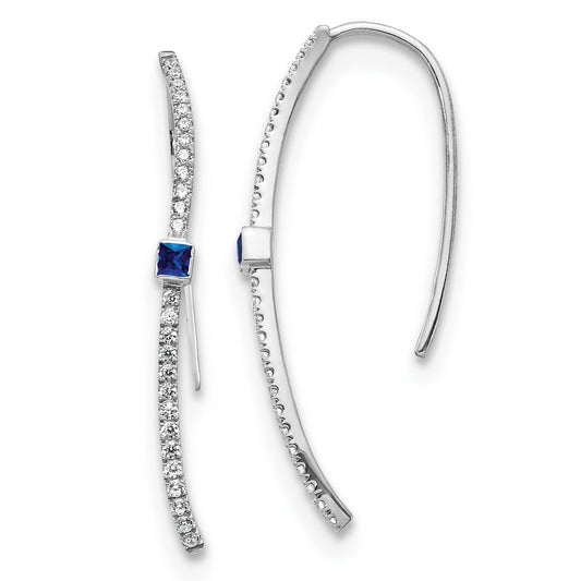 Shop Exclusive 14K White Gold Sapphire & Diamond Earrings - Stylish Luxury!