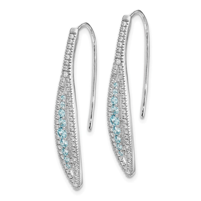 Shop Stylish 14K White Gold Aquamarine & Diamond Earrings - Luxury Value!-2