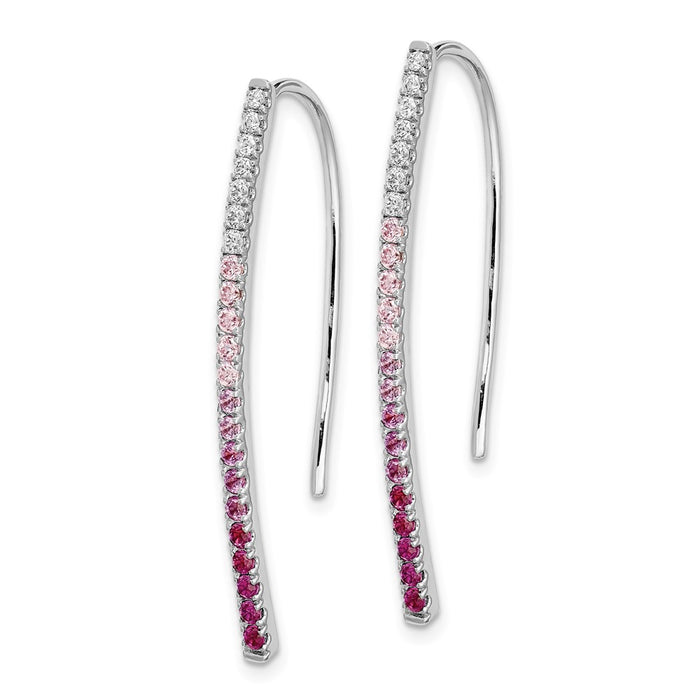 Shop Exclusive 14K White Gold Earrings with Diamonds & Pink Sapphires - Stylish Value-2