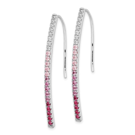 Exclusive 14K White Gold Earrings with Diamonds & Pink Sapphires - Affordable Luxury