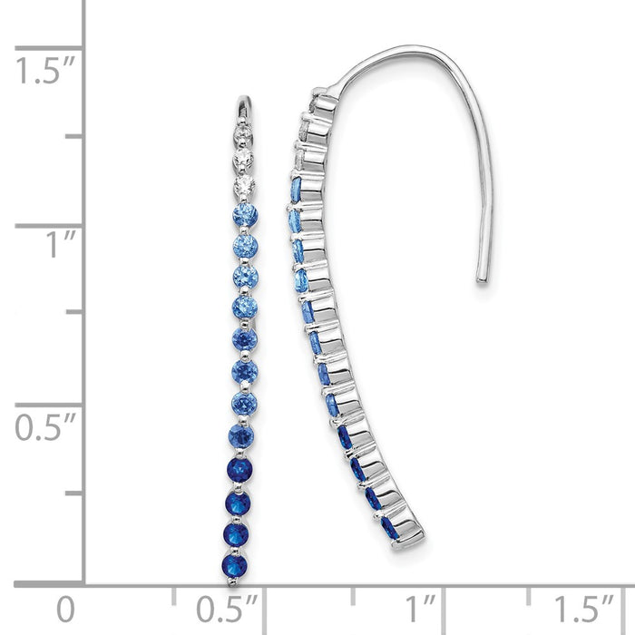 Buy Exclusive 10K White Gold Diamond & Sapphire Earrings - Stylish Luxury-3