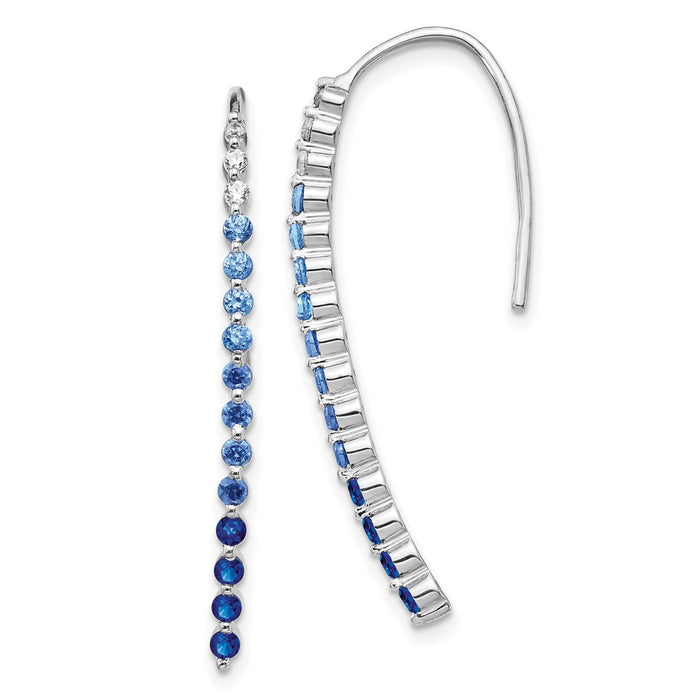 Exclusive 14K White Gold Sapphire & Diamond Earrings - Stylish & Affordable-1