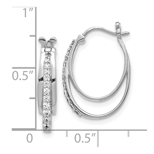 High-Quality 14K White Gold Diamond Hoop Earrings - Stylish Elegance at Value