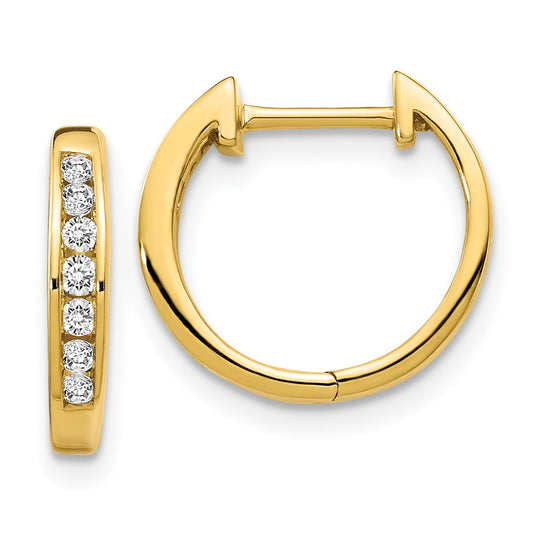 Exclusive 10K Gold Hinged Hoop Earrings with Diamond Accents - Stylish Luxury
