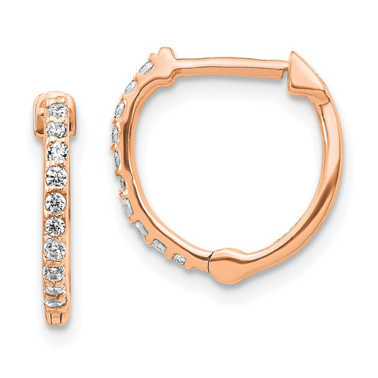 High-Quality 14K Rose Gold 1/5 Carat Lab-Grown Diamond Hoop Earrings - Stylish Value!