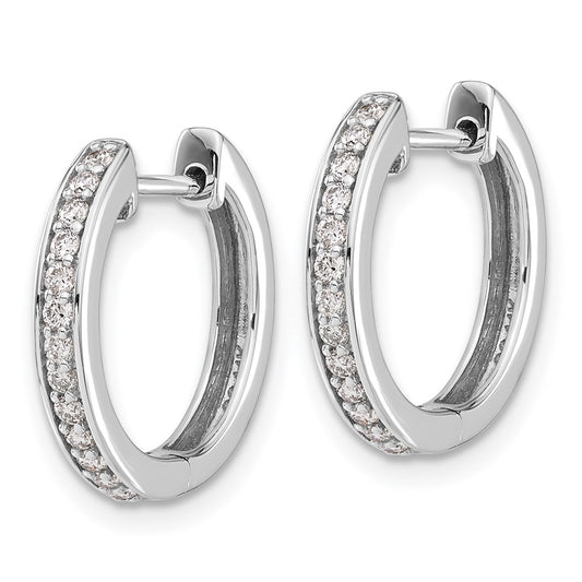 Exclusive 14K White Gold Diamond-Studded Hinged Hoop Earrings | Stylish Value