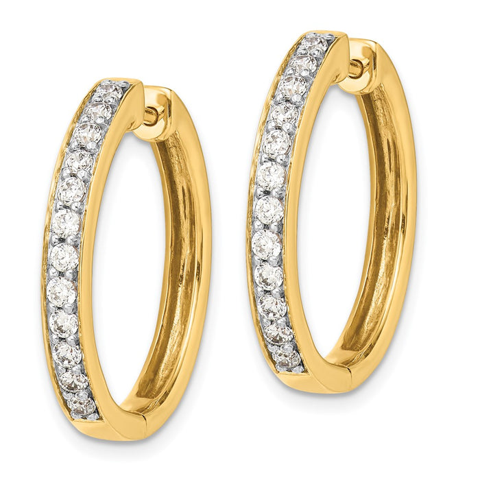 Exclusive 14K Gold Diamond-Accented Hinged Hoop Earrings - Stylish Value-2