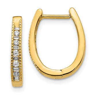 Shop Stylish 14K Gold Oval Hinged Hoop Earrings with Diamonds - Affordable Luxury
