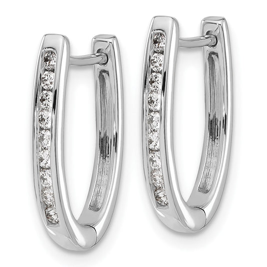 Buy Exclusive 10K White Gold Oval Hoop Earrings with Diamonds - Stylish Value!