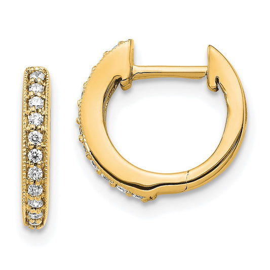Shop Exclusive 10K Gold Diamond-Accented Hinged Hoop Earrings - Stylish Value!