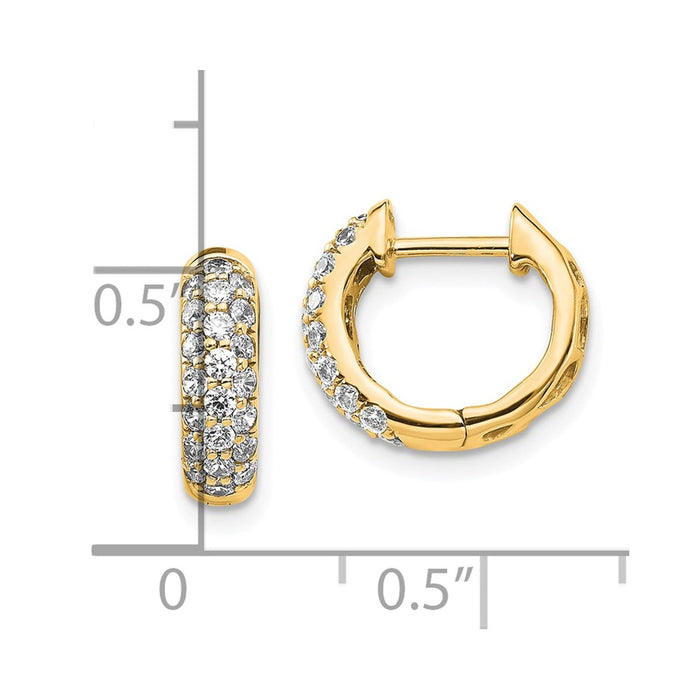 Shop Designer 14K Yellow Gold Diamond-Accented Hinged Hoop Earrings - Stylish Value-3