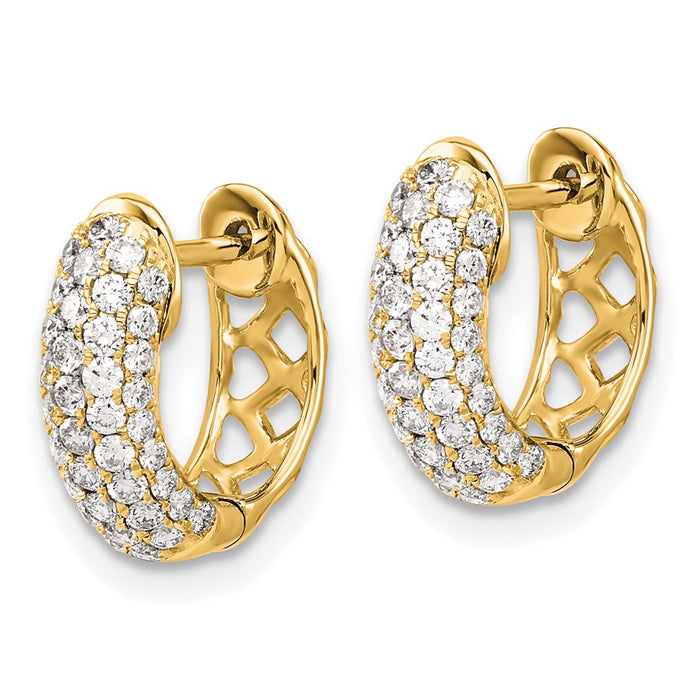 Buy Stylish 10K Gold Diamond-Accented Hinged Hoop Earrings - Affordable Luxury-2
