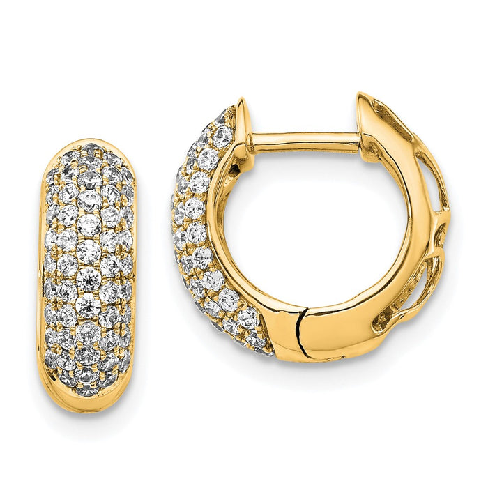 Buy Stylish 10K Gold Diamond-Accented Hinged Hoop Earrings - Affordable Luxury-1
