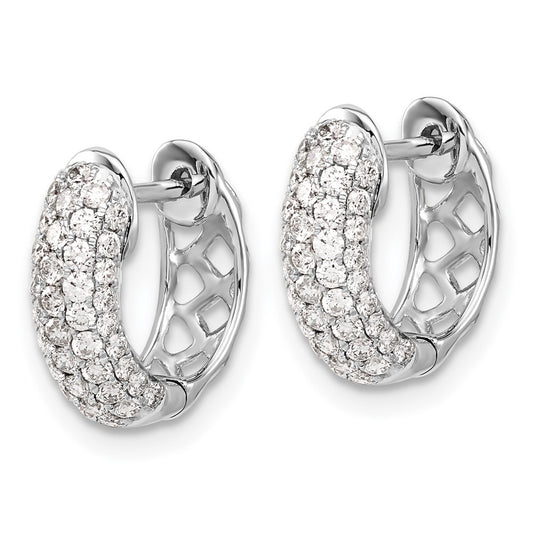 Buy Exclusive 14K White Gold Hinged Hoop Earrings - 3/4 Carat Lab-Grown Diamonds, Stylish Value!