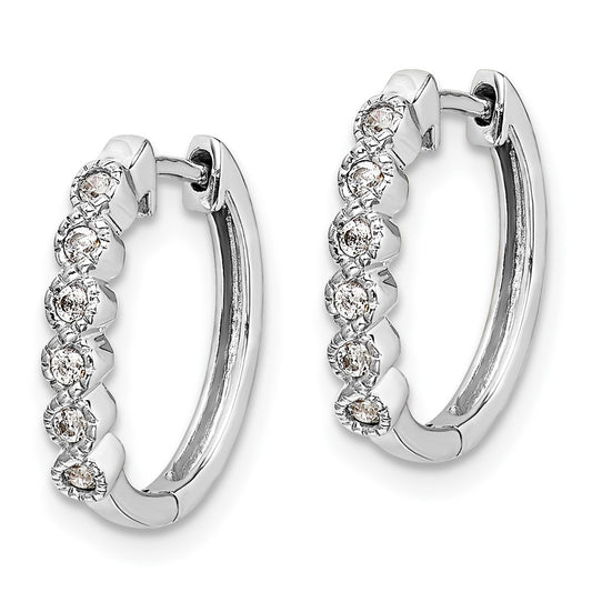 Buy 10K White Gold Diamond-Accented Hoop Earrings - Stylish & Affordable Value
