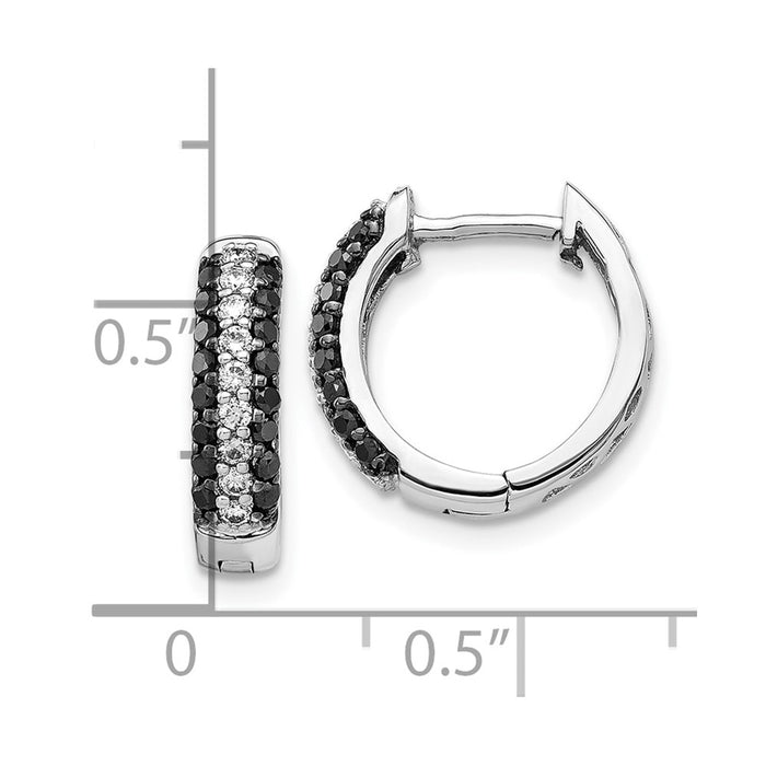 Buy Exclusive 10K White Gold Hinged Hoop Earrings with Diamonds - Stylish Value!-4