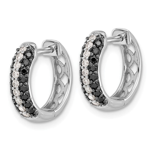 Exclusive 14K White Gold Hinged Hoop Earrings with Diamonds - Stylish Value!