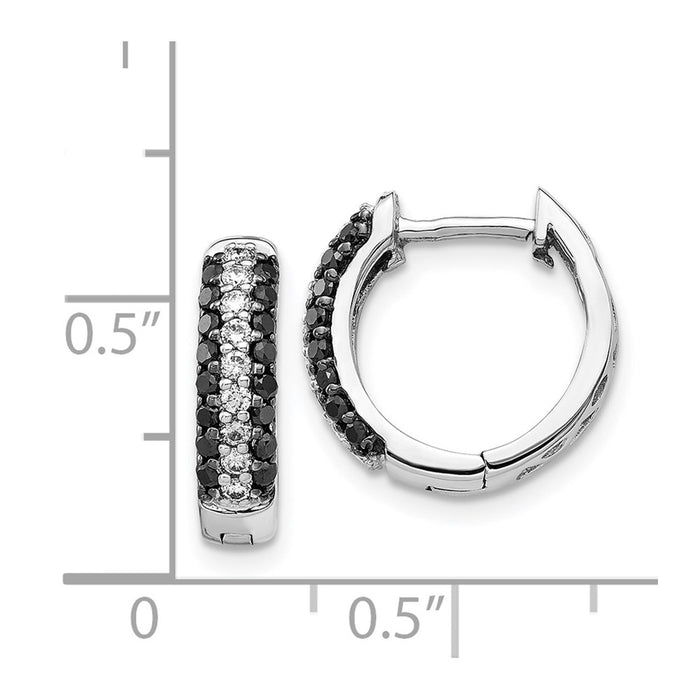 Exclusive 14K White Gold Hinged Hoop Earrings with Diamonds - Stylish Value!-4