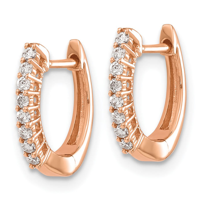 Buy Exclusive 14K Rose Gold Diamond Hinged Hoop Earrings - Stylish & Affordable-2