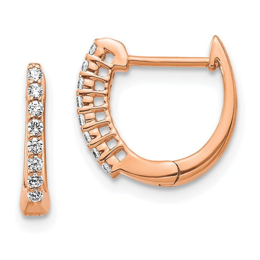Buy Exclusive 14K Rose Gold Diamond Hinged Hoop Earrings - Stylish & Affordable