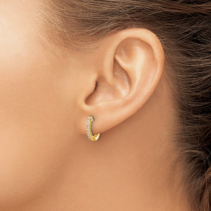 Buy Exclusive 14K Gold Diamond-Studded Hinged Hoop Earrings - Stylish Luxury-3