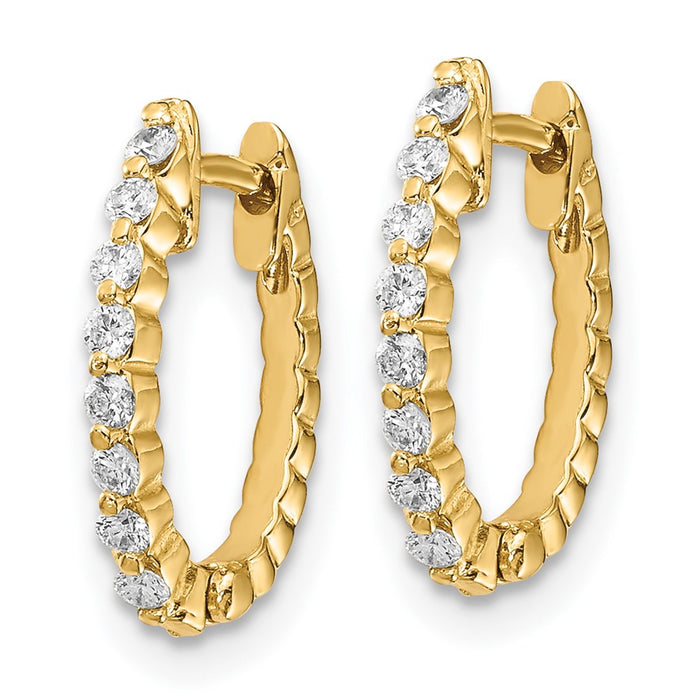 Shop Stylish 14K Gold AA Diamond Hinge Hoop Earrings - Luxury Design, Great Value-2