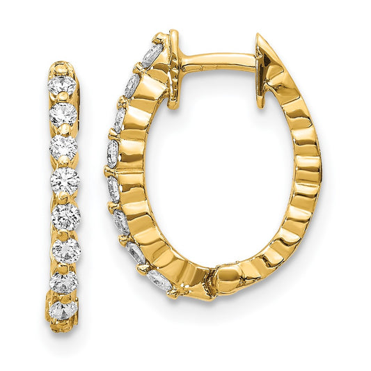 Shop Stylish 14K Gold AA Diamond Hinge Hoop Earrings - Luxury Design, Great Value