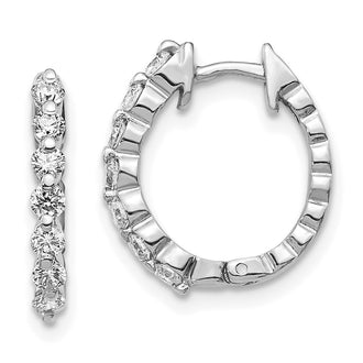 Buy Stylish 14K White Gold AA Diamond Huggie Hoop Earrings - Luxury Value!