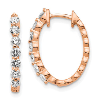Shop Stylish 14K Rose Gold AA Diamond Hinge Hoop Earrings - 1.5" Luxury Design