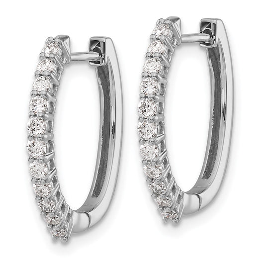 Shop Exclusive 14K White Gold Hinged Hoop Earrings - 1/2 Carat Lab-Grown Diamond, Stylish & Affordable