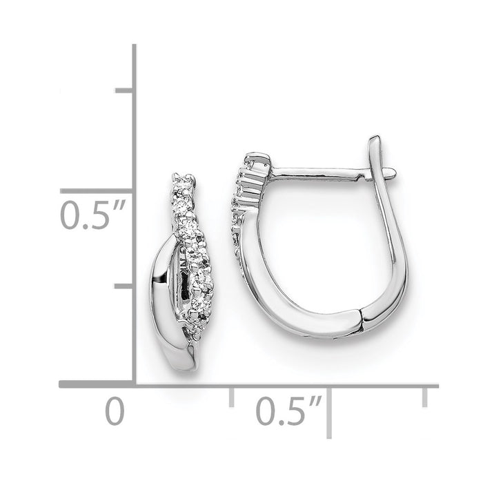 Exclusive 14K White Gold Diamond Hinge Earrings - Stylish & Affordable Luxury-2