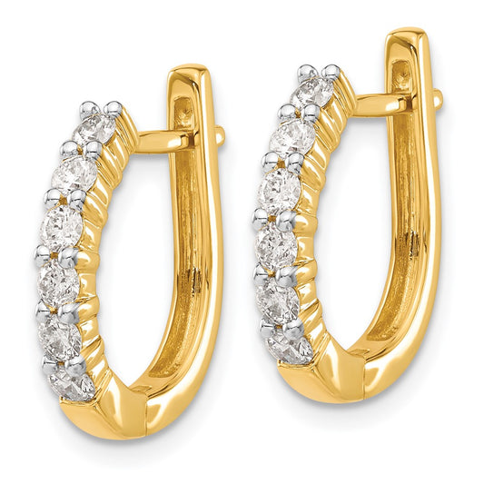 Buy Designer 14K Gold Hinged Hoop Earrings with 3/4 Carat Lab-Grown Diamonds - Stylish Value!