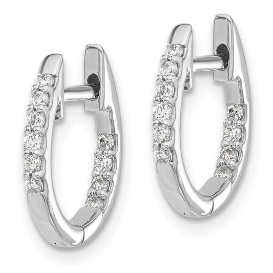 Shop Stylish 10K White Gold Diamond Hinged Hoop Earrings - Exclusive Design
