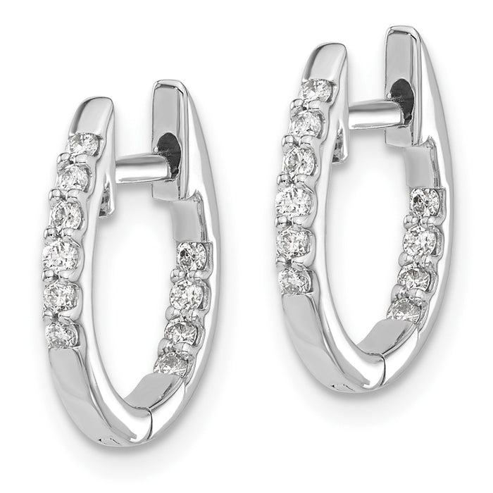 Shop Stylish 10K White Gold Diamond Hinged Hoop Earrings - Exclusive Design-2