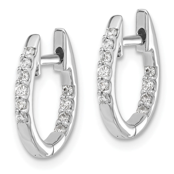 Buy Exclusive 14K White Gold Diamond Hinged Hoop Earrings - Stylish In/Out Design-2