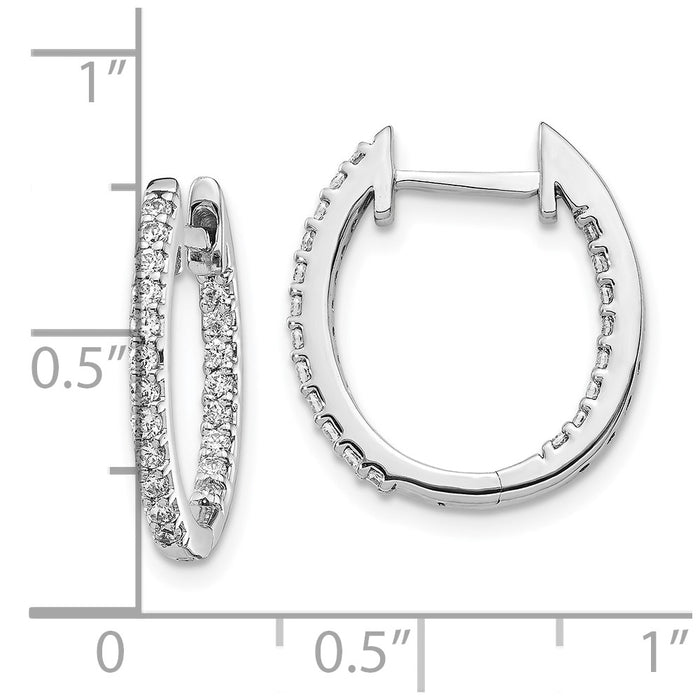 Shop Exclusive 10K White Gold Diamond Hinged Hoop Earrings - Stylish Design!-4