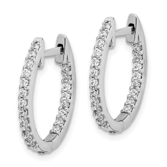 Buy 14K White Gold Hinged Hoop Earrings - 1/2 Carat Lab-Grown Diamonds, Stylish Design-2