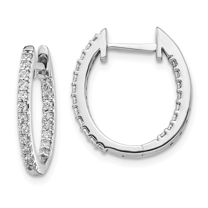 Buy 14K White Gold Hinged Hoop Earrings - 1/2 Carat Lab-Grown Diamonds, Stylish Design-1
