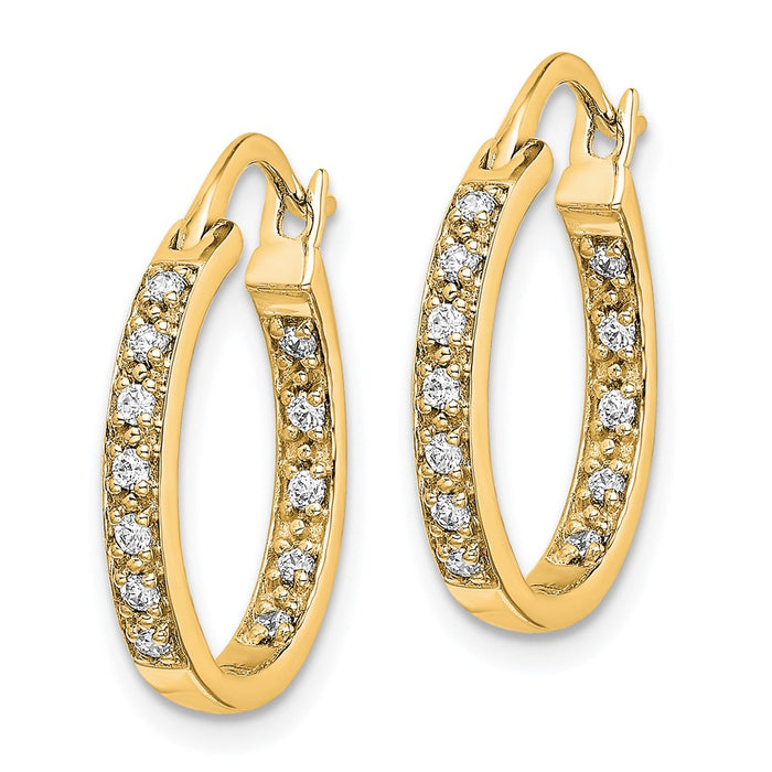 Buy Stylish 14K Gold Diamond Inside-Out Hoop Earrings | Luxury Value!-2