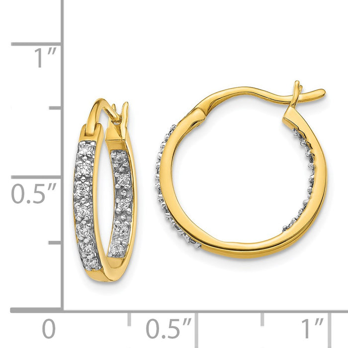 Buy Stylish 14K Gold Diamond Inside-Out Hoop Earrings | Luxury Value!-4