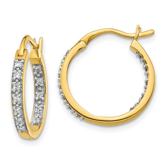 Buy Stylish 14K Gold Diamond Inside-Out Hoop Earrings | Luxury Value!