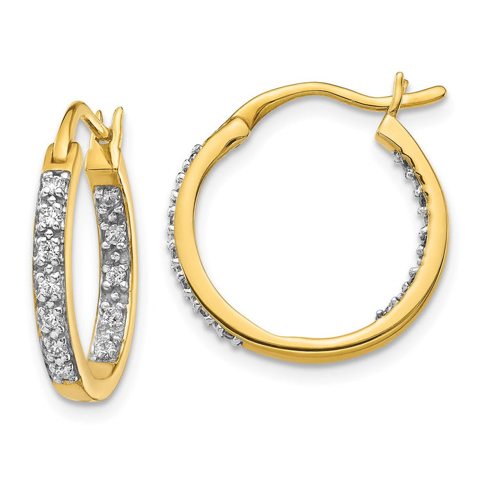 Buy Stylish 14K Gold Diamond Inside-Out Hoop Earrings | Luxury Value!-1