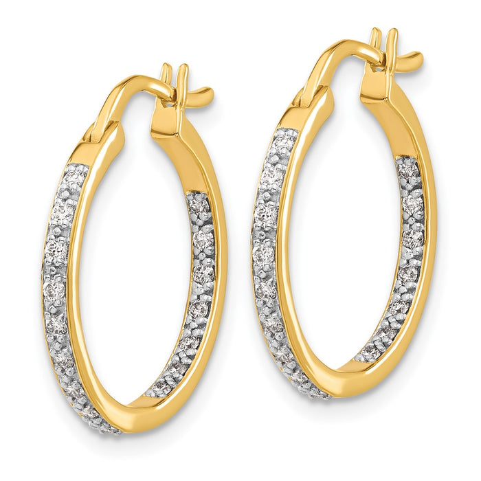 High-Quality 14K Gold Diamond Inside-Out Hoop Earrings | Stylish Value Deal-2