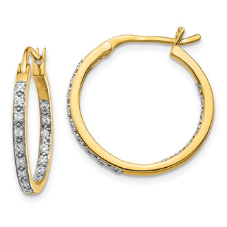 High-Quality 14K Gold Diamond Inside-Out Hoop Earrings | Stylish Value Deal