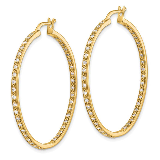Shop Exclusive 14K Gold 7/8 Carat Lab-Grown Diamond Hoop Earrings - Stylish Value