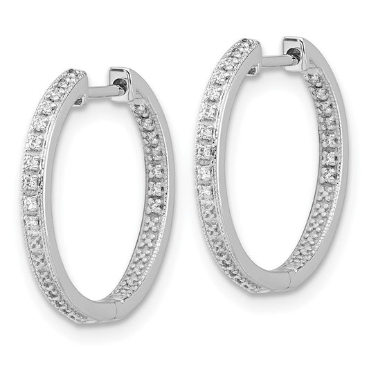 Buy Stylish 10K White Gold Hinged Hoop Earrings with Diamonds - Luxury Value!