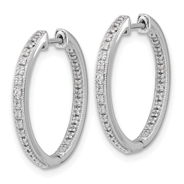 Shop Stylish 10K White Gold Diamond Inside-Out Hinged Hoop Earrings - Value!-2