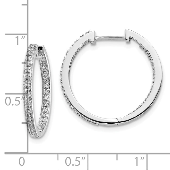 Shop Stylish 10K White Gold Diamond Inside-Out Hinged Hoop Earrings - Value!-4