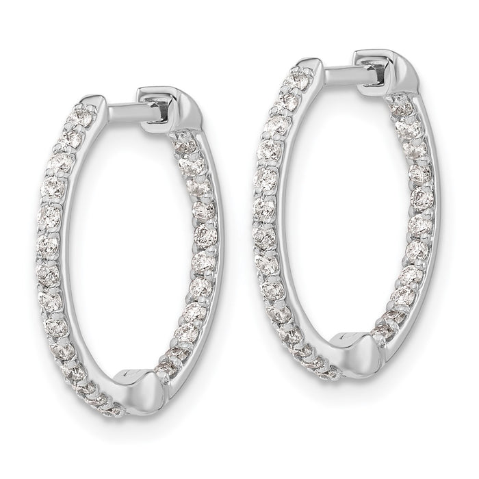 Shop Exclusive 14K White Gold Diamond Inside-Out Hoop Earrings - Stylish Value!-2